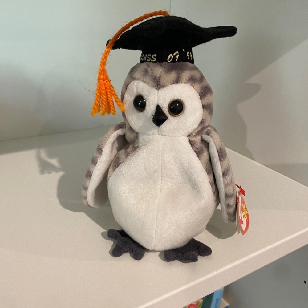 TY Vintage Beanie Baby 1999 Wiser the Owl